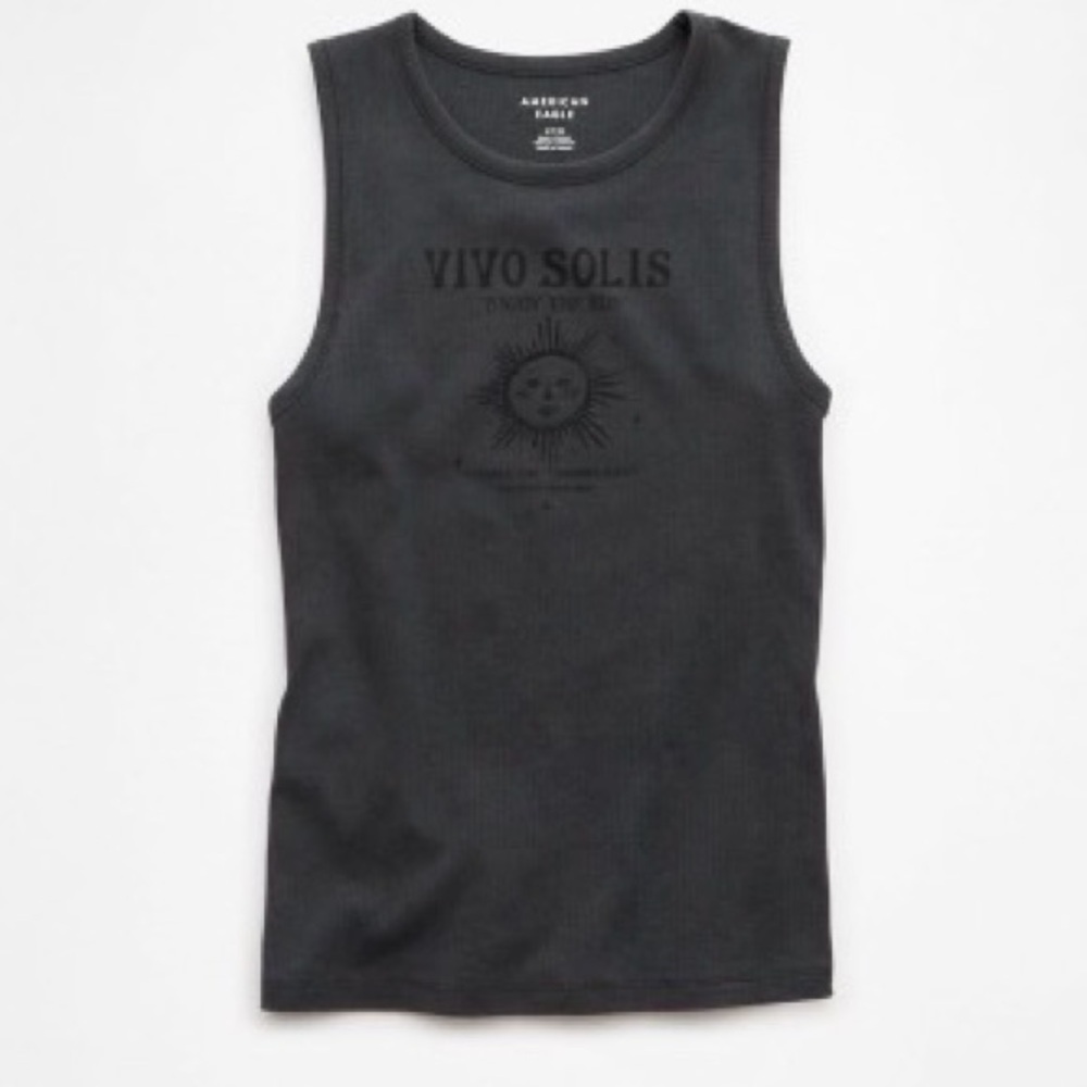 American Eagle Gray Sleeveless Top
